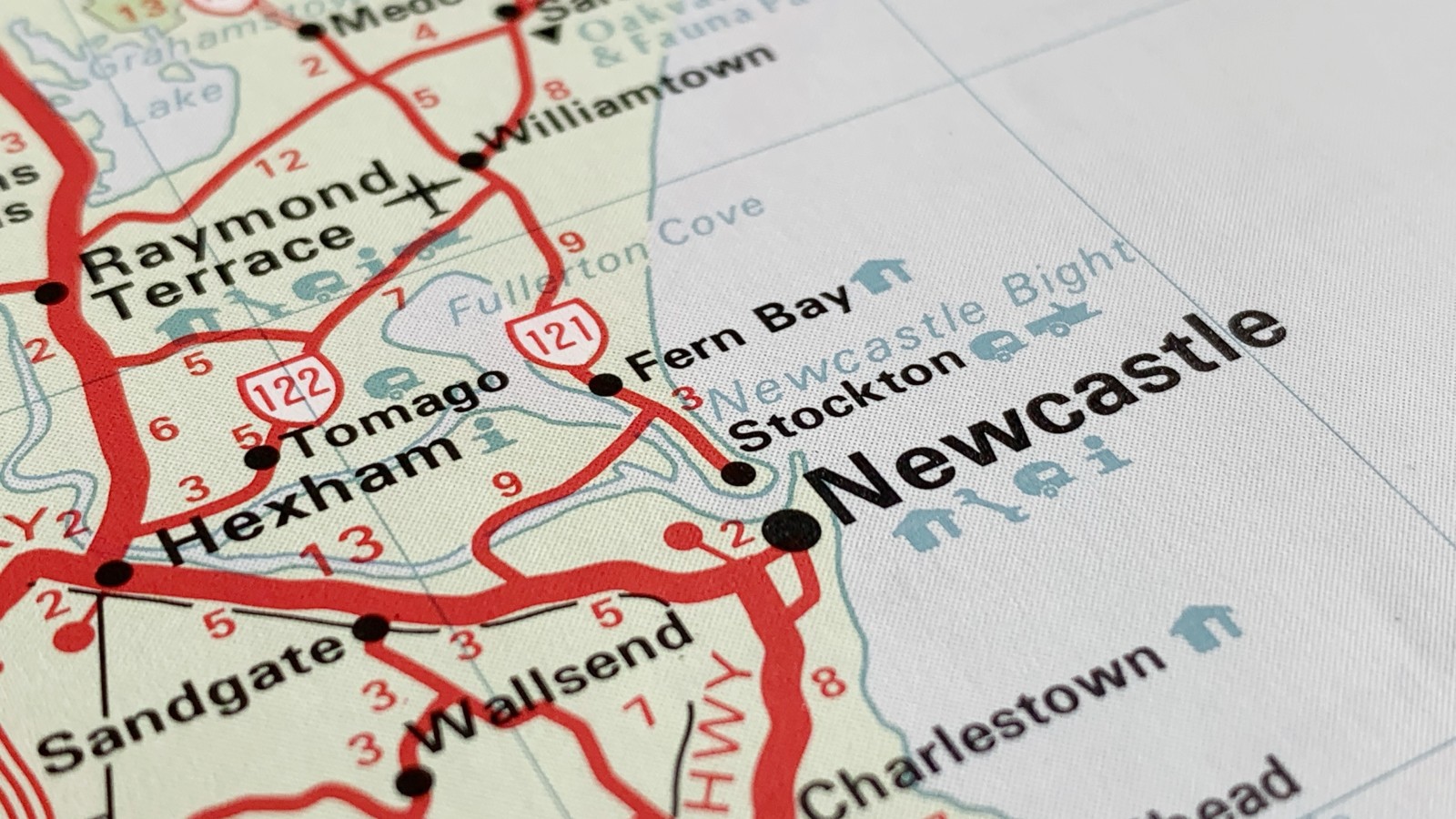Hamilton, newcastle, new south wales map